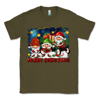Army Green merry christmas gnomies wagon Classic Tee - FaDigitalArtStudio