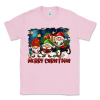 Bubblegum Pink merry christmas gnomies wagon Classic Tee - FaDigitalArtStudio