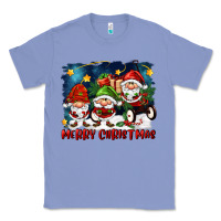 Colony Blue merry christmas gnomies wagon Classic Tee - FaDigitalArtStudio