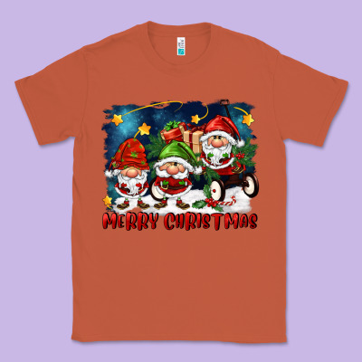 Merry Christmas Gnomies Wagon Classic Tee Designed By Fadigitalartstudio