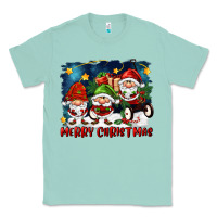 Seafoam merry christmas gnomies wagon Classic Tee - FaDigitalArtStudio