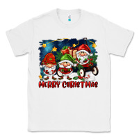 White merry christmas gnomies wagon Classic Tee - FaDigitalArtStudio