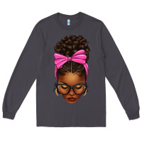 Smoke afro messy bun pink bow Long Sleeve Tee - texasbilliewilder