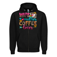 Black wife mother coffee lover Zipper Hoodie - Zillion Design Studio
