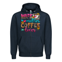 Navy wife mother coffee lover Zipper Hoodie - Zillion Design Studio