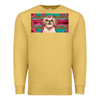 Antique Gold Western Shih Tzu License Plate Design Premium Sweatshirt - JahusDesignShop