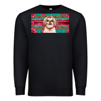 Black Western Shih Tzu License Plate Design Premium Sweatshirt - JahusDesignShop