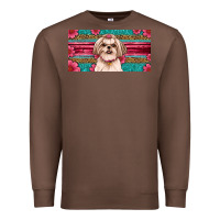 Chestnut Western Shih Tzu License Plate Design Premium Sweatshirt - JahusDesignShop