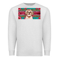 Oatmeal Heather Western Shih Tzu License Plate Design Premium Sweatshirt - JahusDesignShop