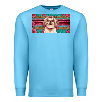 Ocean Blue Western Shih Tzu License Plate Design Premium Sweatshirt - JahusDesignShop