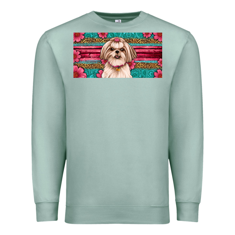 Western Shih Tzu License Plate Design Premium Sweatshirt by JahusDesignShop | Teevron