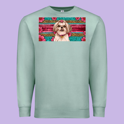 Western Shih Tzu License Plate Design Premium Sweatshirt Designed By Jahusdesignshop