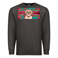 Smoke Western Shih Tzu License Plate Design Premium Sweatshirt - JahusDesignShop