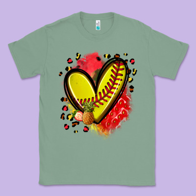 Fruits And Softball Heart Classic Tee Designed By Zillion Design Studio