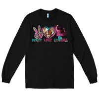 Black peace love cowgirl Long Sleeve Tee - Zillion Design Studio