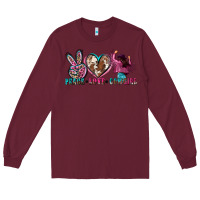 Burgundy peace love cowgirl Long Sleeve Tee - Zillion Design Studio