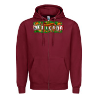 Burgundy Mexicana Zipper Hoodie - texasbilliewilder