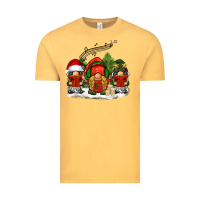 Vintage Mustard Christmas choir gnomes Vintage Tee - BarkalooDesign