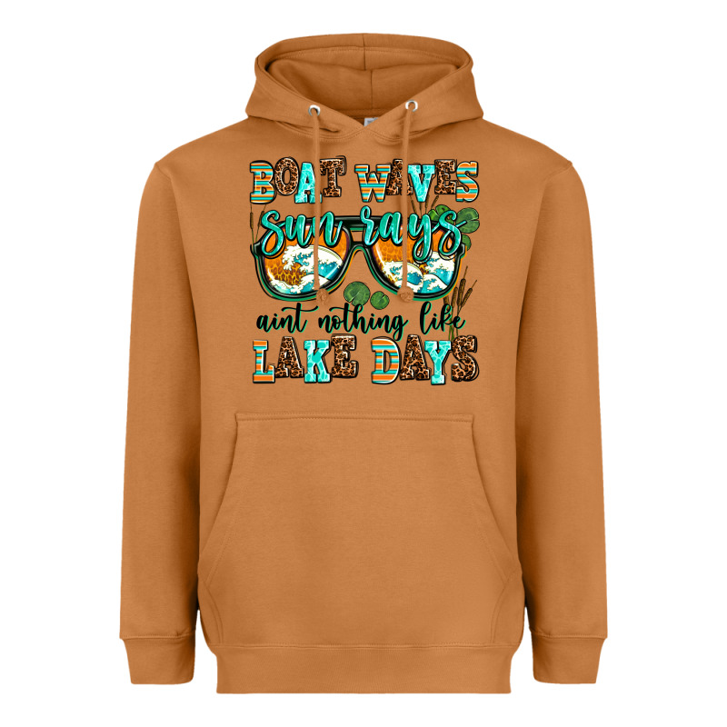 Boat Waves Sun Rays Aint Nothing Like Lake Days Heavyweight Hoodie by AdoDesignShop | Teevron
