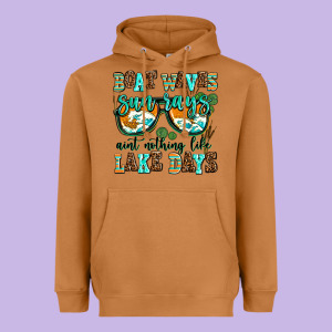 Boat Waves Sun Rays Aint Nothing Like Lake Days Heavyweight Hoodie Designed By Adodesignshop