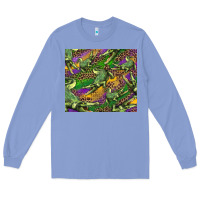 Colony Blue mardi gras louisiana crocodile leopard Long Sleeve Tee - RanaPortraitStore