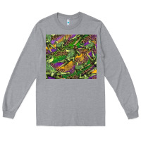 Heather Grey mardi gras louisiana crocodile leopard Long Sleeve Tee - RanaPortraitStore