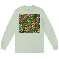 Matcha mardi gras louisiana crocodile leopard Long Sleeve Tee - RanaPortraitStore