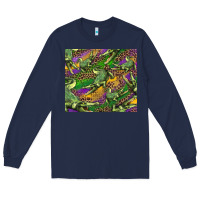 Navy mardi gras louisiana crocodile leopard Long Sleeve Tee - RanaPortraitStore