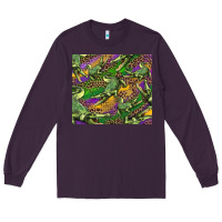 Plum mardi gras louisiana crocodile leopard Long Sleeve Tee - RanaPortraitStore