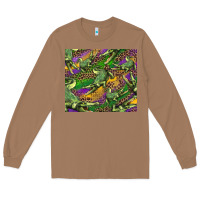 Toasted Coconut mardi gras louisiana crocodile leopard Long Sleeve Tee - RanaPortraitStore