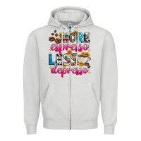 Dove Grey more espresso less depresso Zipper Hoodie - Zillion Design Studio