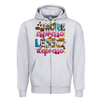 Heather Grey more espresso less depresso Zipper Hoodie - Zillion Design Studio