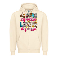 Sandshell more espresso less depresso Zipper Hoodie - Zillion Design Studio