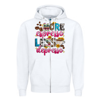 White more espresso less depresso Zipper Hoodie - Zillion Design Studio