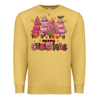 Antique Gold pink christmas trees Premium Sweatshirt - AdoDesignShop