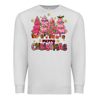 Dove Grey pink christmas trees Premium Sweatshirt - AdoDesignShop