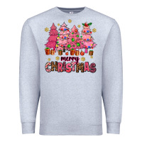 Heather Grey pink christmas trees Premium Sweatshirt - AdoDesignShop