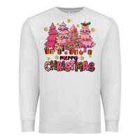 Oatmeal Heather pink christmas trees Premium Sweatshirt - AdoDesignShop