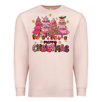 Pale Pink pink christmas trees Premium Sweatshirt - AdoDesignShop