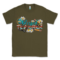 Army Green blessed teacher Classic Tee - texasbilliewilder