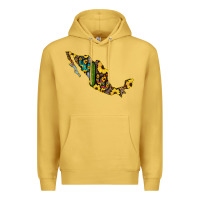 Antique Gold Guerrero Mexico Serape Cactus Sunflower Map Premium Hoodie - RanaPortraitStore