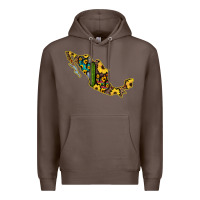 Coffee Guerrero Mexico Serape Cactus Sunflower Map Premium Hoodie - RanaPortraitStore