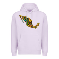 Lilac Guerrero Mexico Serape Cactus Sunflower Map Premium Hoodie - RanaPortraitStore