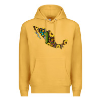 Mustard Guerrero Mexico Serape Cactus Sunflower Map Premium Hoodie - RanaPortraitStore