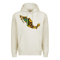 Oatmeal Heather Guerrero Mexico Serape Cactus Sunflower Map Premium Hoodie - RanaPortraitStore
