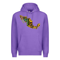 Purple Guerrero Mexico Serape Cactus Sunflower Map Premium Hoodie - RanaPortraitStore