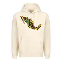 Sandshell Guerrero Mexico Serape Cactus Sunflower Map Premium Hoodie - RanaPortraitStore