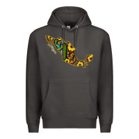 Smoke Guerrero Mexico Serape Cactus Sunflower Map Premium Hoodie - RanaPortraitStore