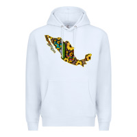 White Guerrero Mexico Serape Cactus Sunflower Map Premium Hoodie - RanaPortraitStore