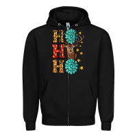 Black christmas ho ho ho Zipper Hoodie - RanaPortraitStore